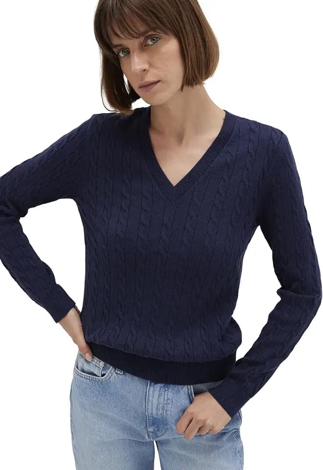 Mavi Damen V-Neck Sweater Pullover