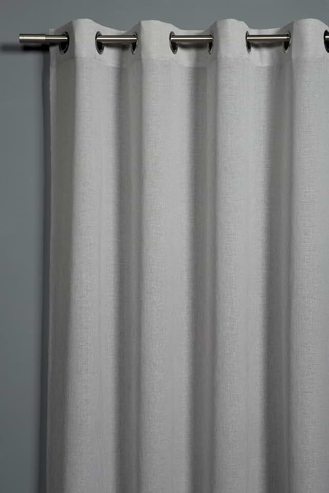 Sehlbach Fertiggardine mit Ösen, Struktur Leinenoptik, Grau, 140 x 245 cm Gardinen, Blickdichter Stoff, Einfache Anbringung, Öko-Tex Zertifiziert, Anpassbar, Harmonisches Design