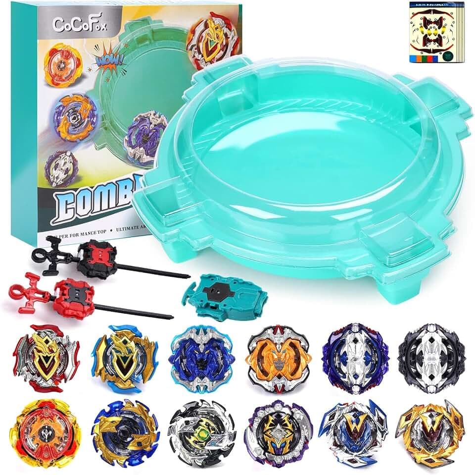 Stadium Arena Toy Set, 12 Burst Battling Tops, 3 Launchers, 1 Grip, Ages 6+