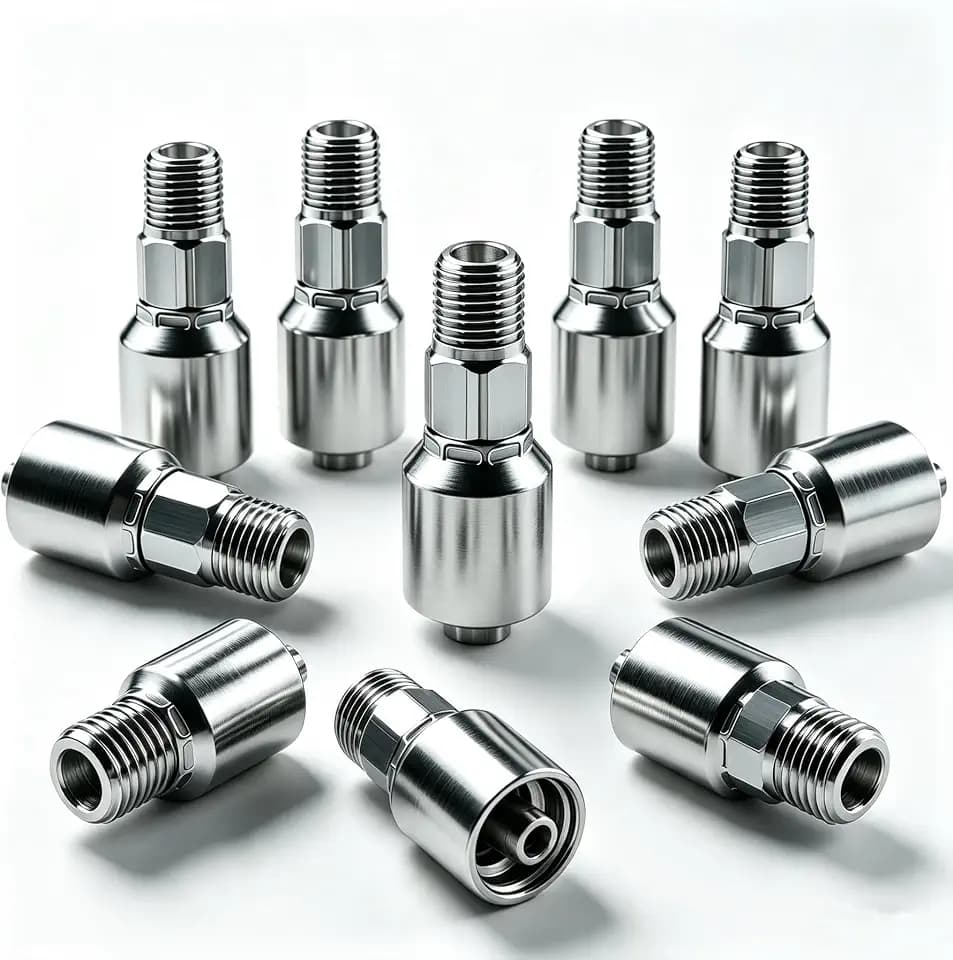 10 Pack 3/4"Hose x 3/4" Male NPT Hydraulic Fittings, Straight Crimp Solid Structure, Carbon Steel Hydraulic Connectors, Replacement Parts for Industrial Hydraulic Hose Assembly 10143-12-12