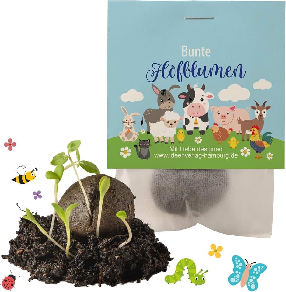 10x "Bauernhof" Samenbomben als Mitgebsel Kindergeburtstag 4 bis 8 Jahre - Bauernhof Geburtstag - Blumensamen Mitbringsel Kindergeburtstag Gastgeschenke & kleine Geschenke für Kinder | Made in Germany
