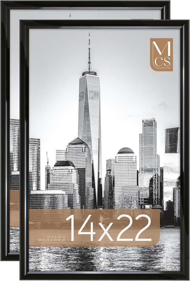 MCS Trendsetter Poster Frame, 14x22, Black High-Gloss
