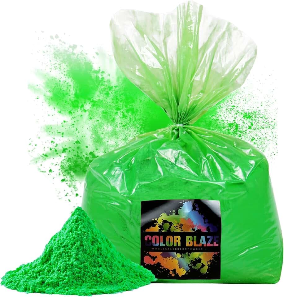 Color Blaze Holi Color Run Powder - 5 lbs Green - Bulk