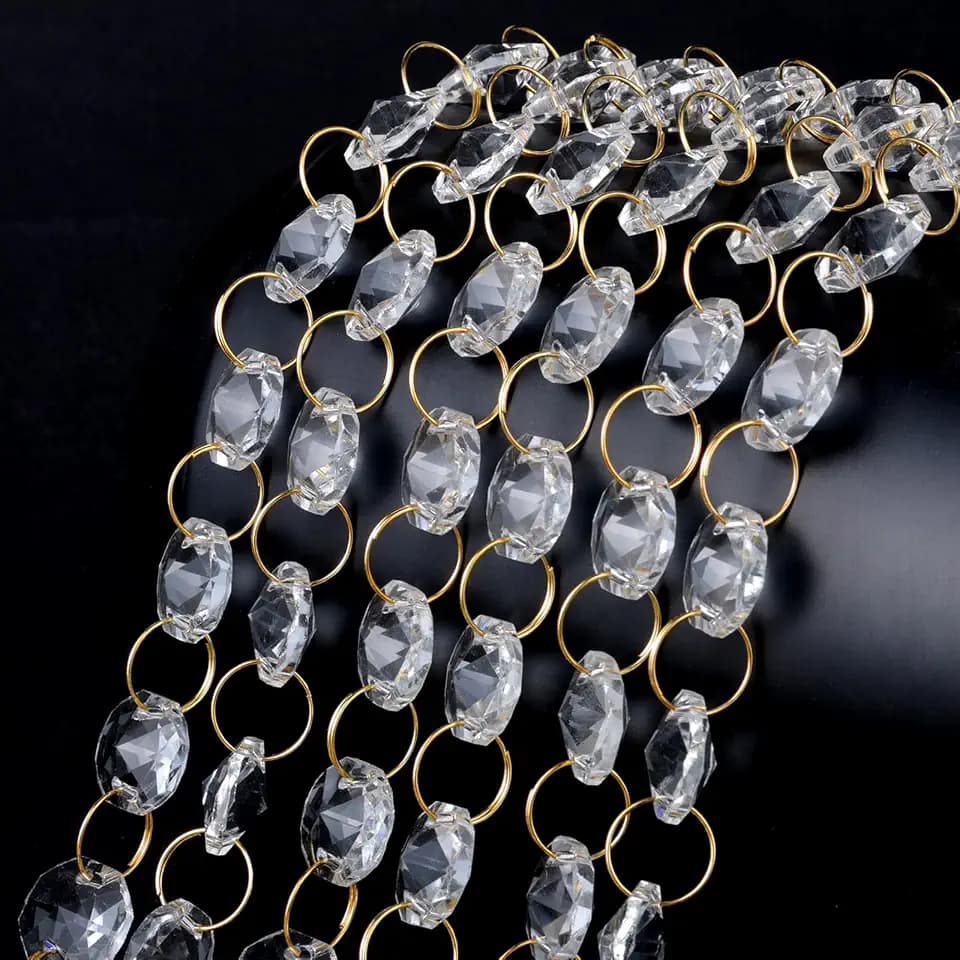 33FT K9 Glass Crystal Garland Chandelier Hanging Crystals Beads Strands