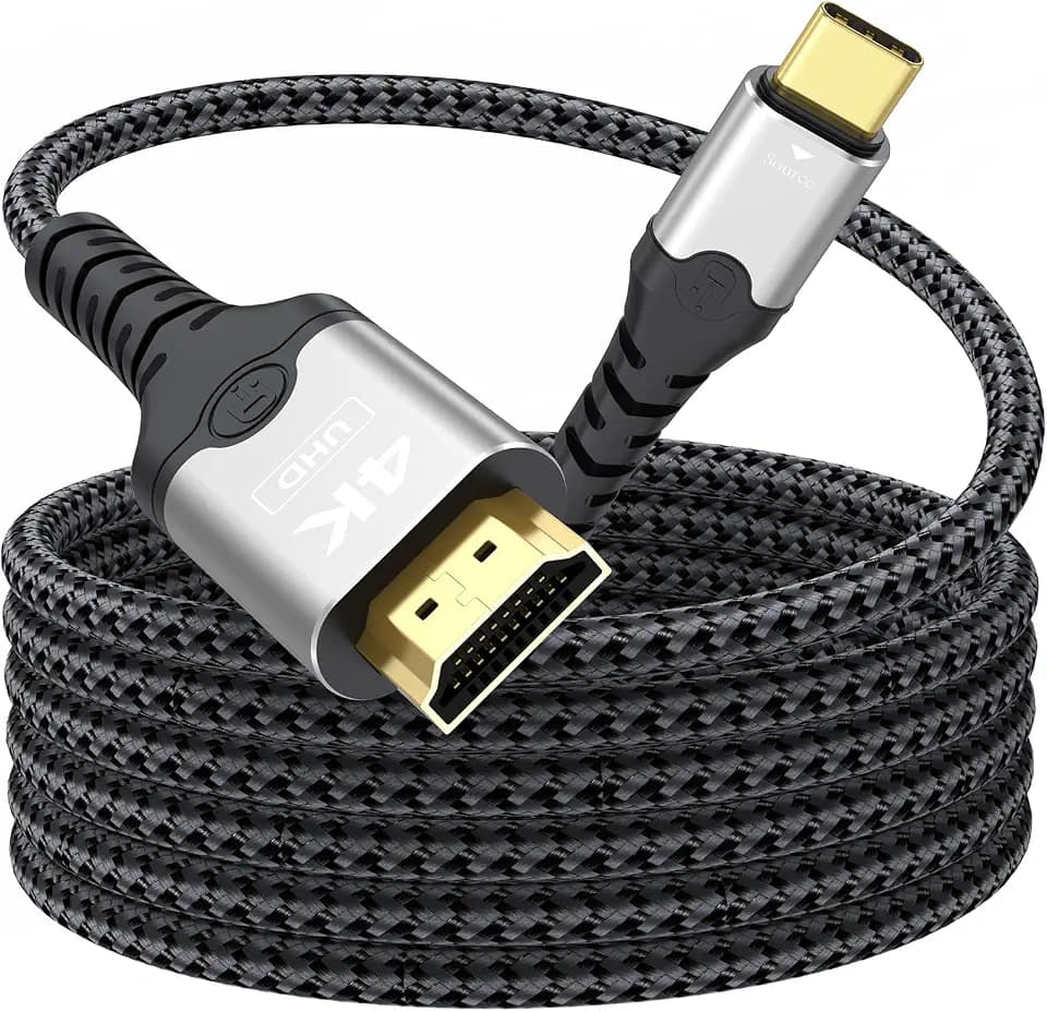 USB C to HDMI Cable 10ft Long, 4K@30Hz 1080P@120Hz Type to HDMI Cord