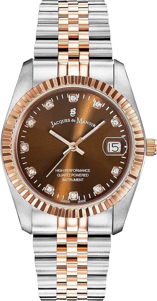 Jacques Du Manoir Damenuhr - Inspiration, 36 mm Analog Quarzuhr mit Edelstahl Armband