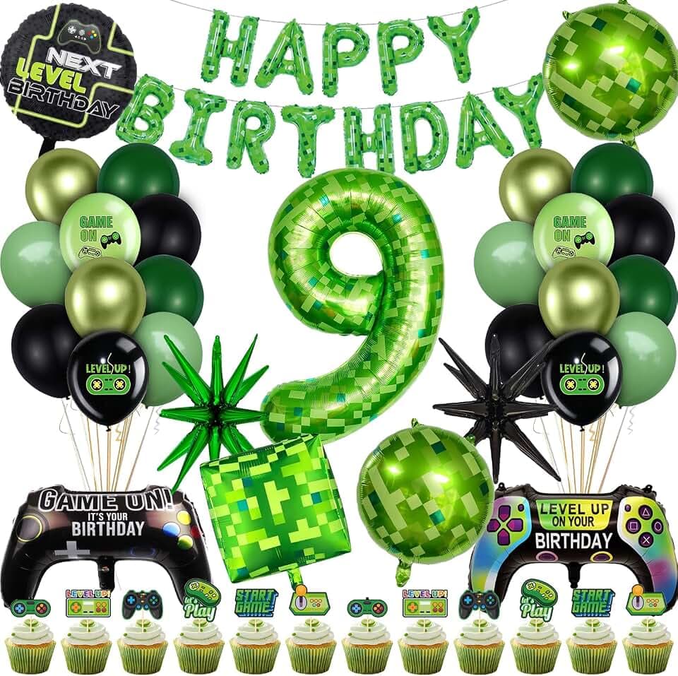 Geburtstagsdeko Junge XXL Videospiel Gaming Deko Geburtstag Junge 9