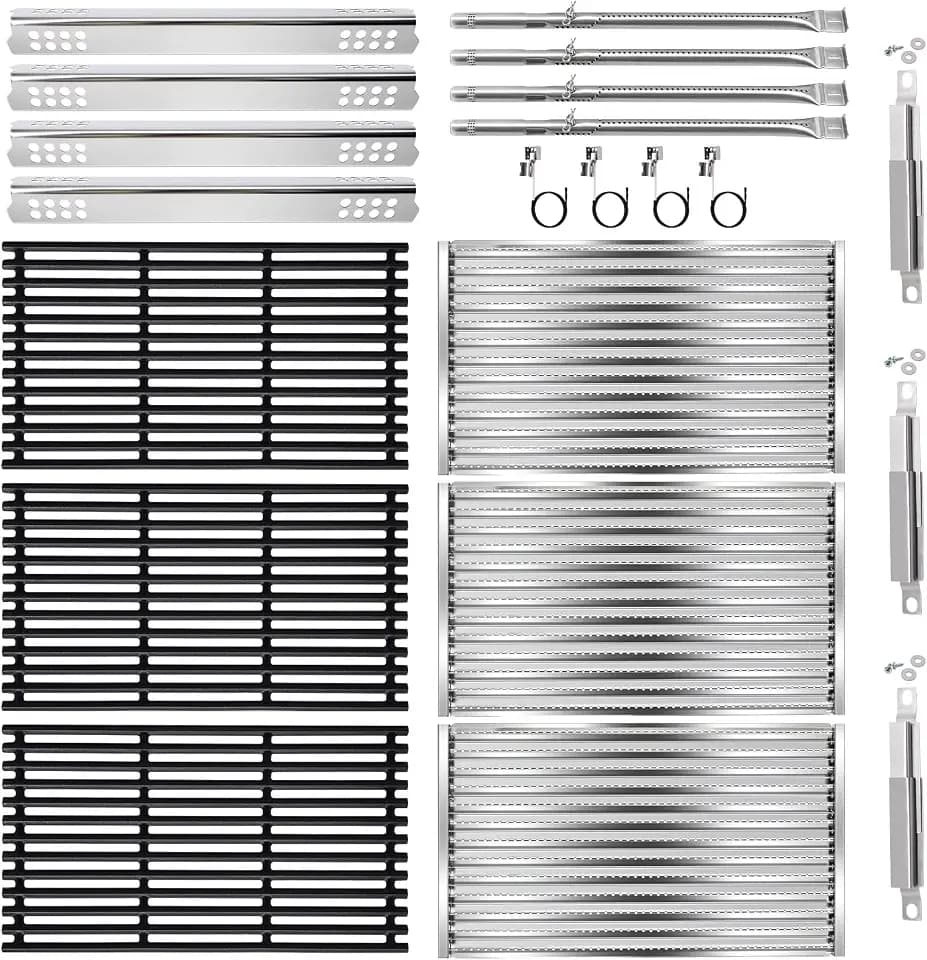 Hiorucet Grill Replacement Parts for Charbroil Commercial TRU-Infrared 4 Burner 463242715 463242716 463276016 466242715 466242716 466242815 466242816, Emitter Plates, Grill Grates, Heat Plates Burners