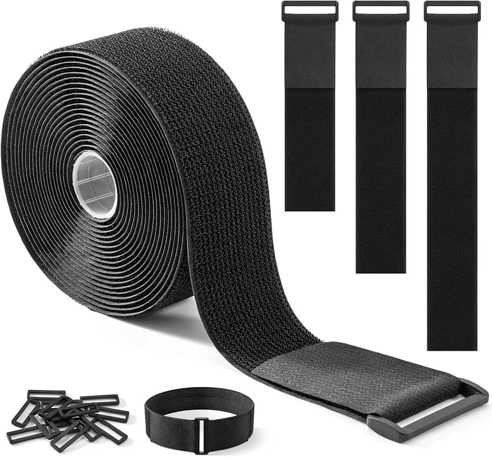 Trilancer Robustes Klettband 5 m x 5 cm mit 15 Schnallen