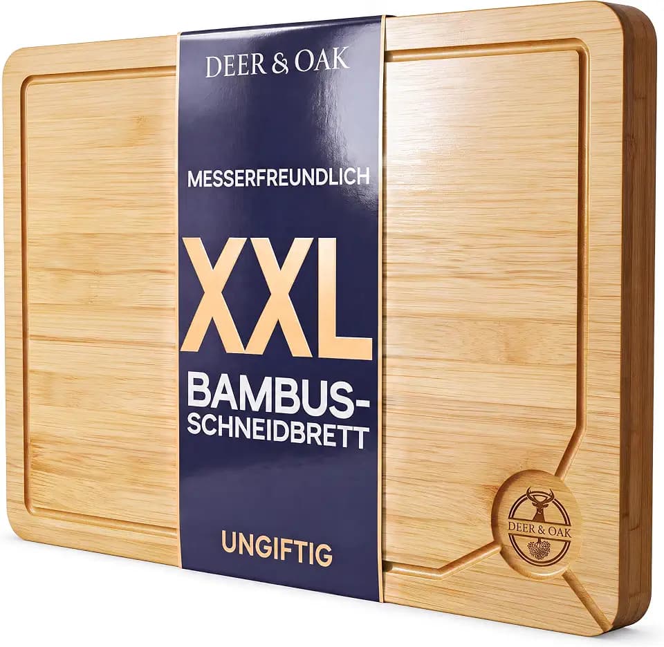 Deer & Oak Schneidebrett Bambus XXL 44x30x2 cm, vorgeölt