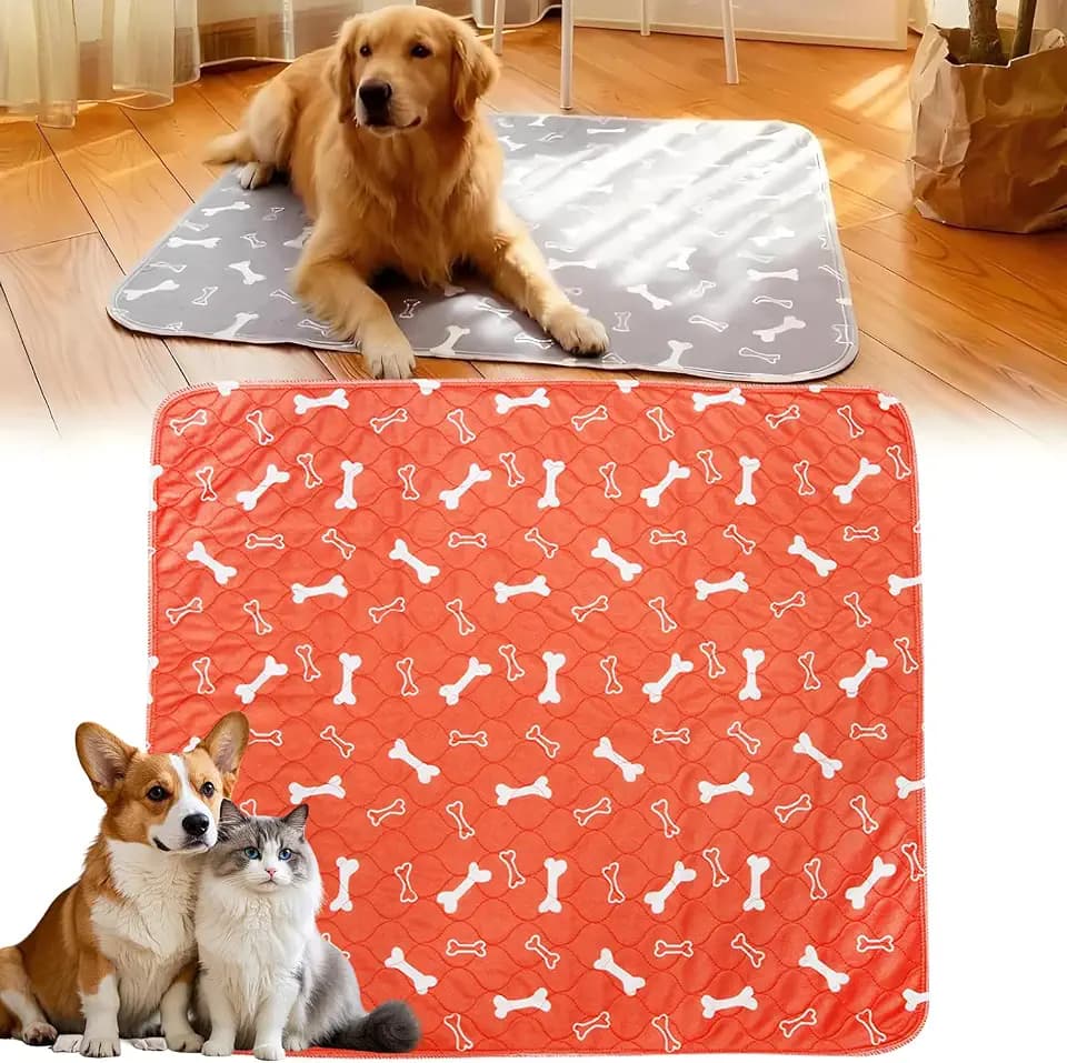 Pee Pads with Pheromones, Elite Pads for Cats, Washable Pee Pads for Dogs, Leak-Proof & Anti-Slip Pet Training Pad for Home & Travel(Red, L: 31.5" × 27.6")