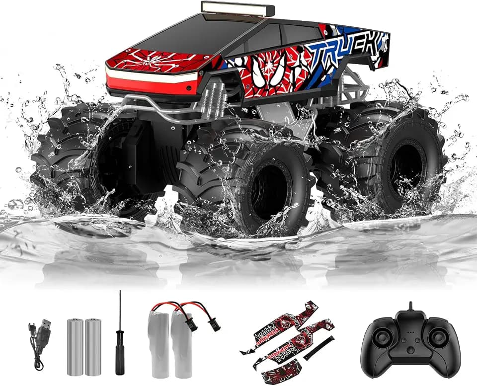 TOZDTO Remote Control Car, Amphibious Monster Truck Toys for Boys RC Cars