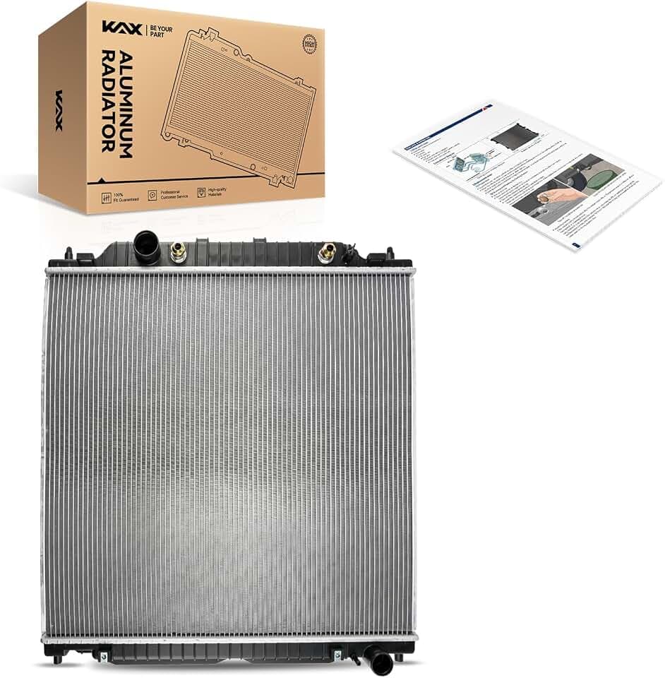 KAX CU2887 Engine Radiator, Compatible with 2005-2007 F-250/F-350 Super Duty 6.0/6.8L, 2005-2007 F-450/F-550 Super Duty, (with Downflow Radiator; 2 inch Outlet)