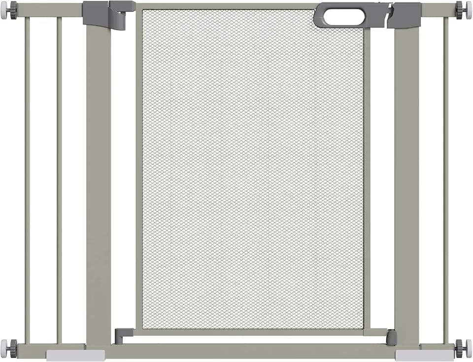 PawHut Automatisches Sicherheitsgitter für Hunde 75-103 cm Grau