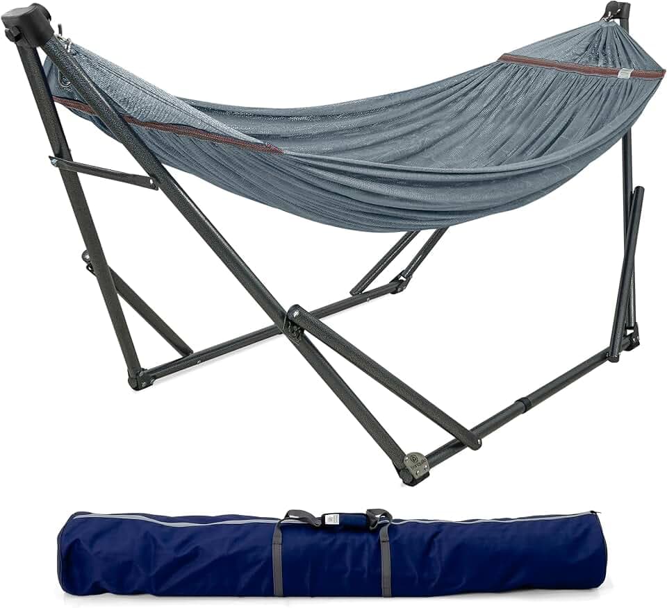 Tranquillo Hammock Stand Foldable and Unfold, Garden Yard Patio Lawn, Grey