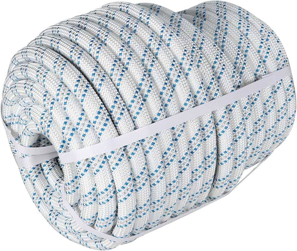 3/4 inch 150 FT Braid Polyester Pulling Rope, 16000 LBS Arborist Bull Rope High Strength Tree Rope for Marine, Tree Work, Swing