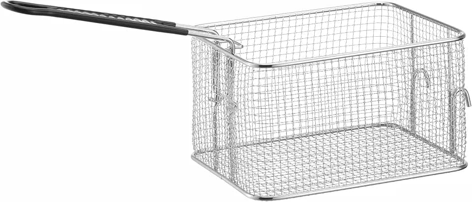 HENDI Frittierkorb, für HENDI Fritteuse (205822 und 205839), hitzebeständiger Griff, Grifflänge: 225mm, 8L, 238x190x(H)140mm, Edelstahl