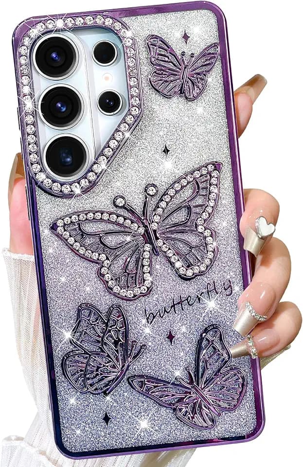 Fiyart Designed for Samsung Galaxy S26 Ultra Case,Butterfly 6.9"-Purple
