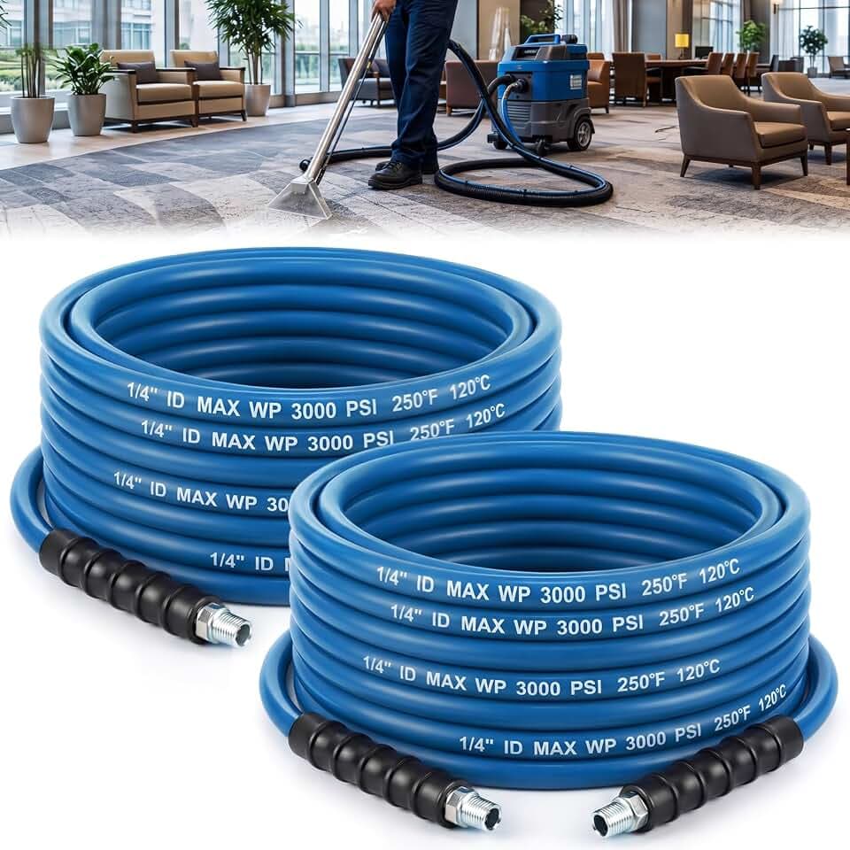 2 Pcs 1/4" X 50' Blue Carpet Cleaning Solution Hose, Regular