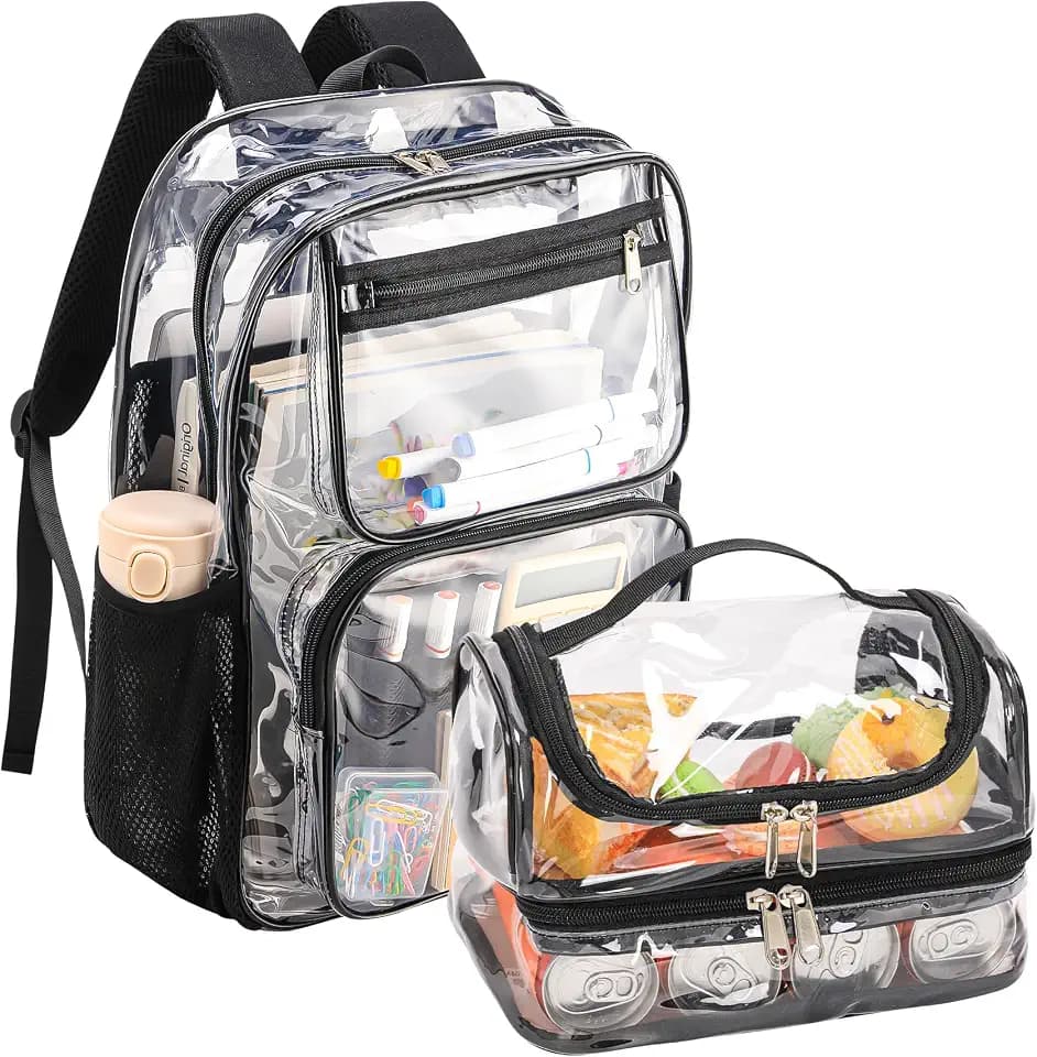BORMELUN Clear Backpack and Lunch Bag Sets