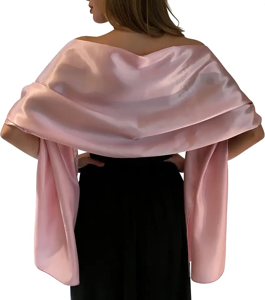 Central Chic Satin Braut -Verpackungs Stola Schal Pashmina Schal Hochzeiten Brides Brautjungfern in Elfenbein Weiß Schwarz Blau Silber Gold Rosa Grau Grün