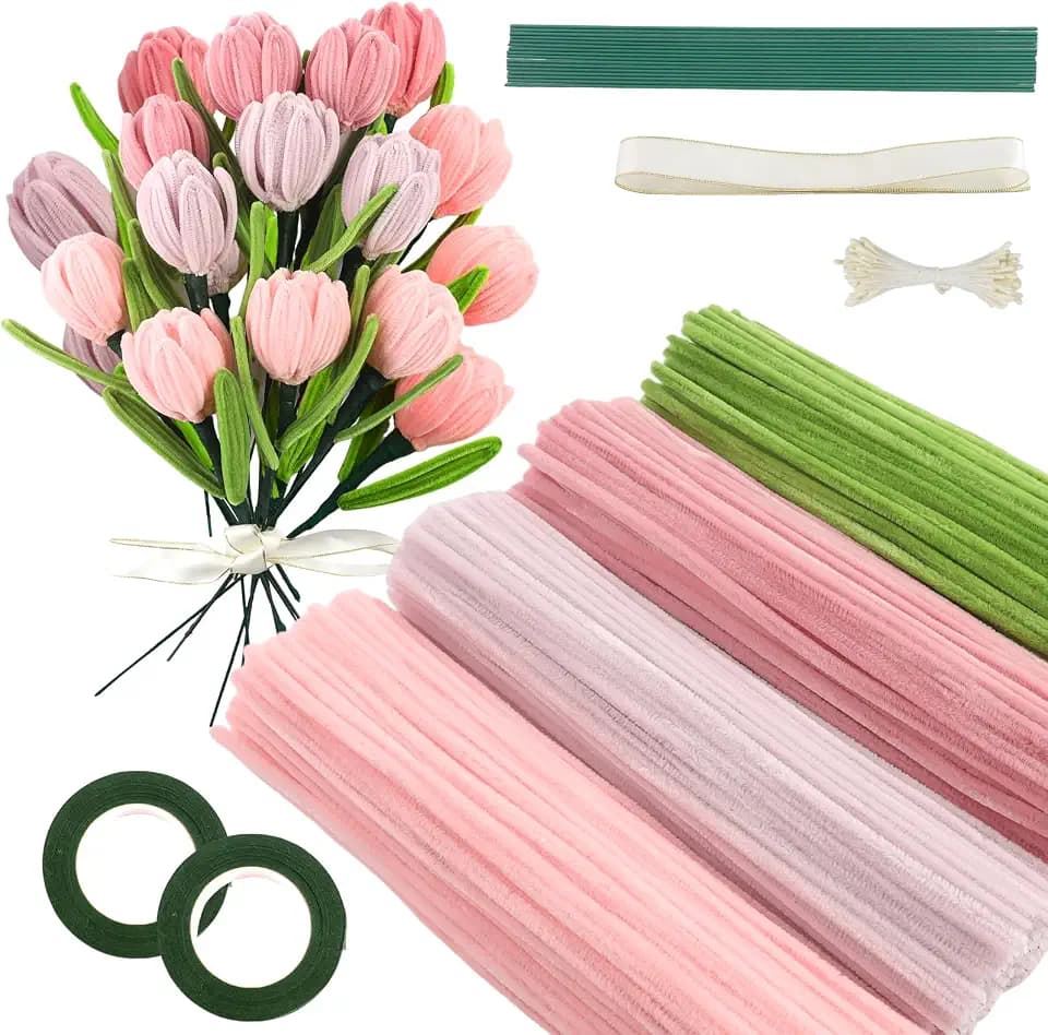 400 Stück Pfeifenreiniger Set, 4 Farben Pfeifenputzer zum Basteln