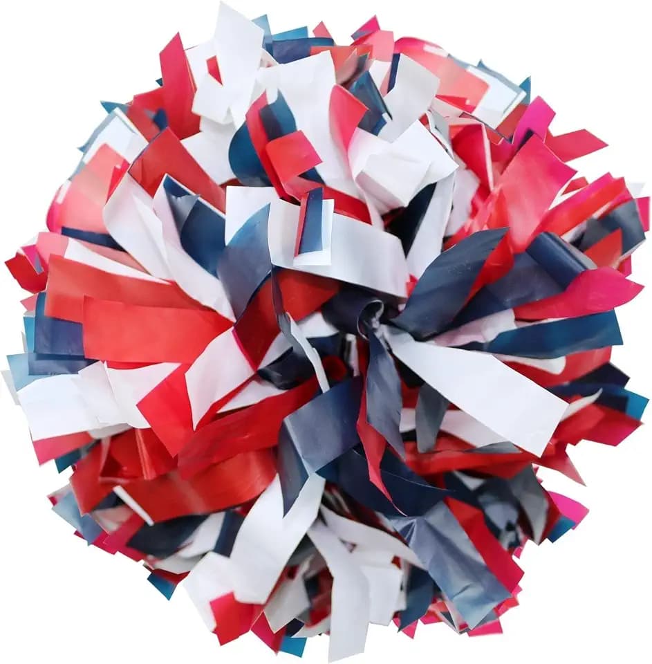 Danzcue 1 Pair 6 Inches Plastic Cheerleading Pom Poms with Dowel Handle