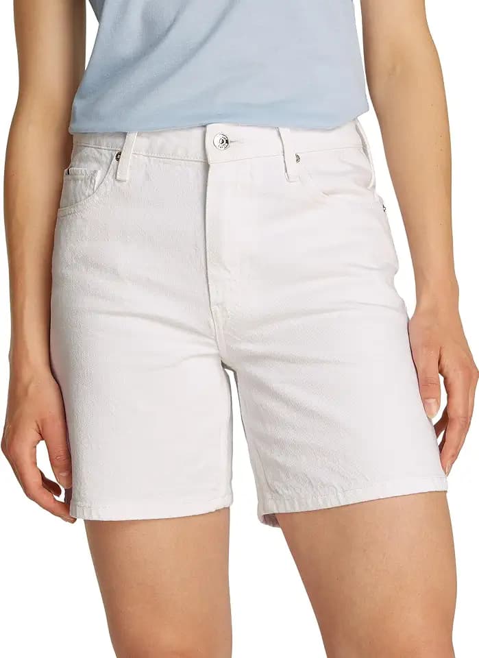 Tommy Hilfiger Damen Jeans Shorts Straight Fit, Weiß (Th Optic White), 25W