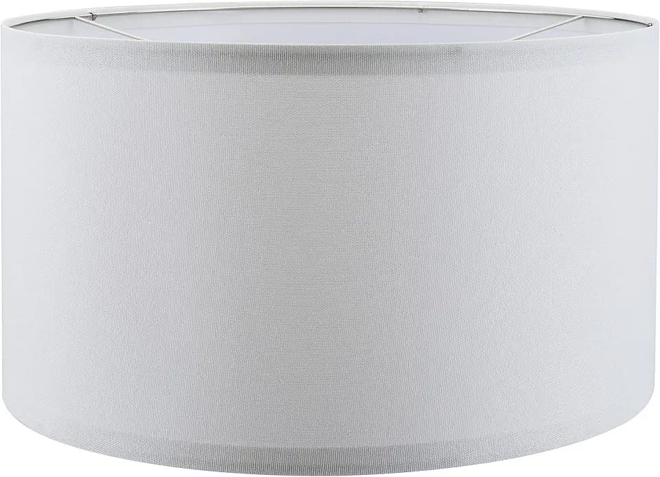 Aspen Creative 38872, Contemporary Design Drum Collapsible UNO Lamp Shade for Table Lamp And Pendant Light, 16" Top x 16" Bottom x 9" Height, Threaded UNO 36mm, White Linen