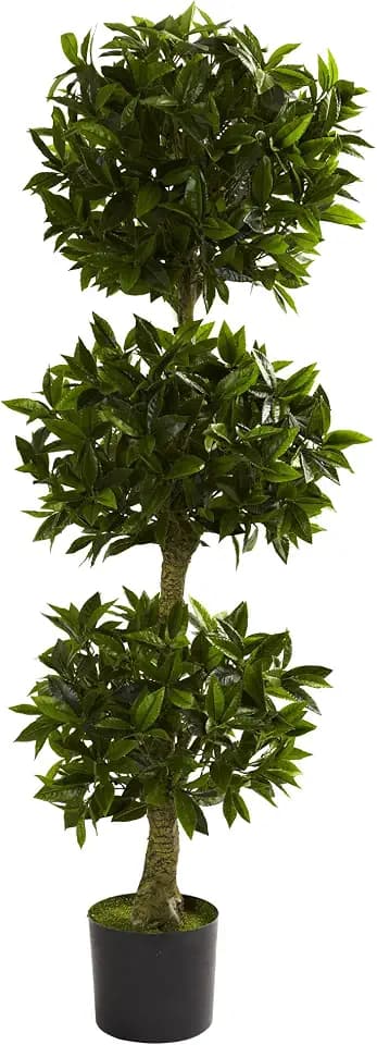 Nearly Natural 5ft. Triple Bay Leaf Topiary UV Resistant (Indoor/Outdoor)