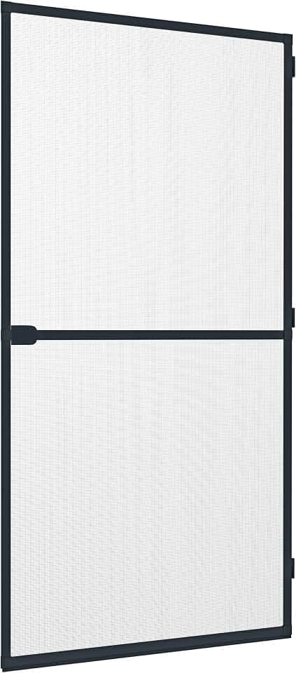 Rhino Insect Screen Fliegengitter Balkontür 100 x 210 cm Anthrazit, Insektenschutztür mit Alurahmen, Spannrahmen ohne Bohren, individuell kürzbar, Mückenschutz für Terrassen und Balkone, 04311