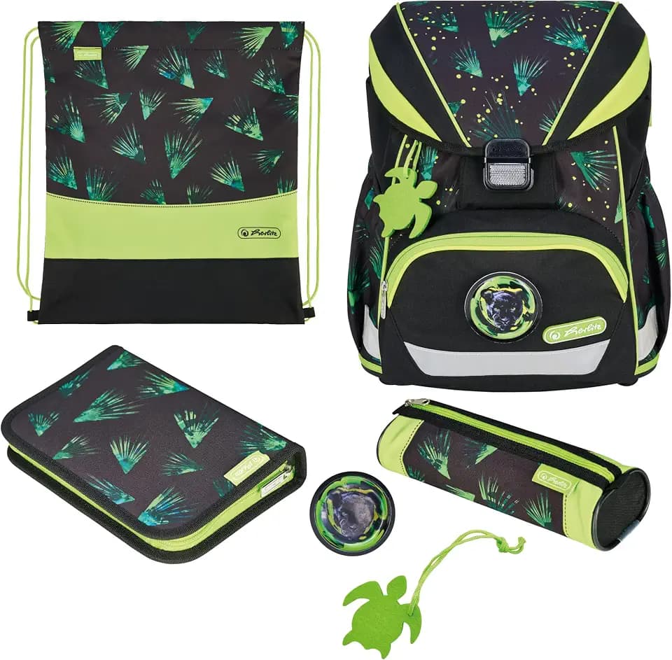 herlitz Schulranzen Set 6-teilig Ultralight XL Ergonomische Schultasche 1.Klasse Junge Mädchen Kinder 22 L