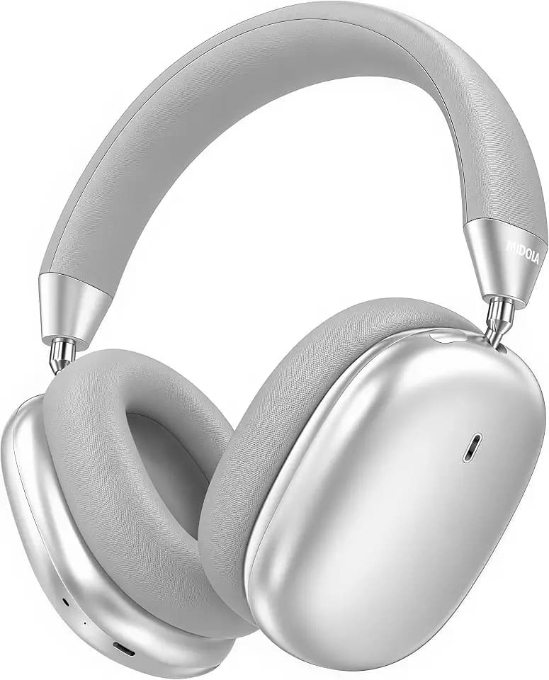 Wireless Over Ear Headphones,Active Noise Cancelling,Bluetooth 100H,Silver