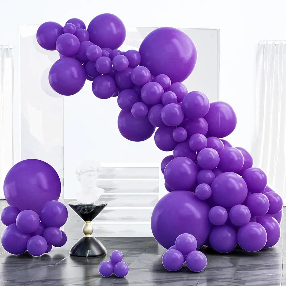 PartyWoo Dark Purple Balloons 85pcs Royal Purple Color Different Sizes