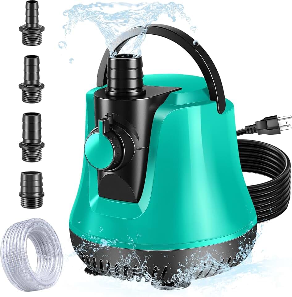 RovPool Sump Pump Submersible, Adjustable Pool Cover Pump Above Ground