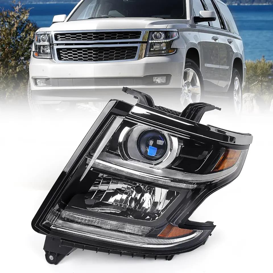 FIONE Halogen Headlight W/O Bulbs for Chevy Tahoe/Suburban 2015-2020 Left
