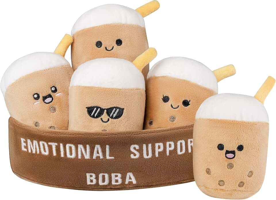 Emotional Comfort Support Boba Plush, 5 Cute Squishy Toys Stuffed Animal