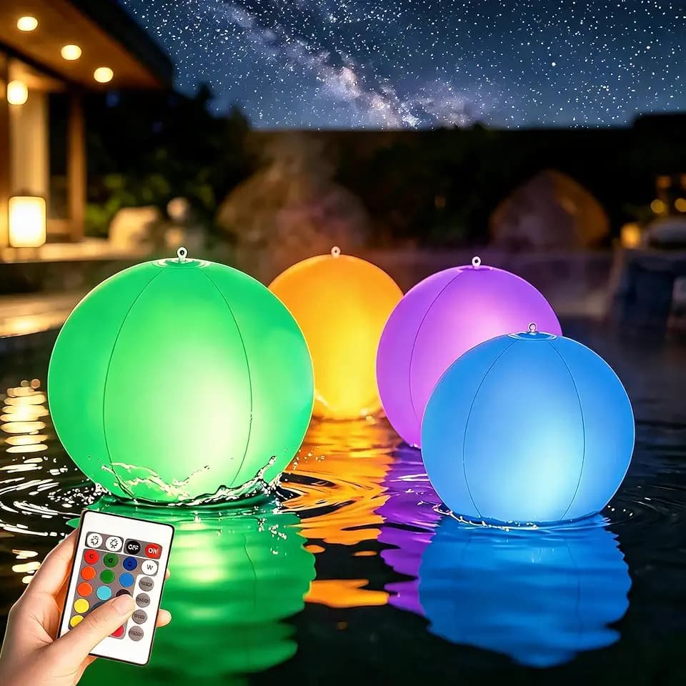 LOQOMI Solar Floating Pool Lights - Color Changing Light up Pool Balls
