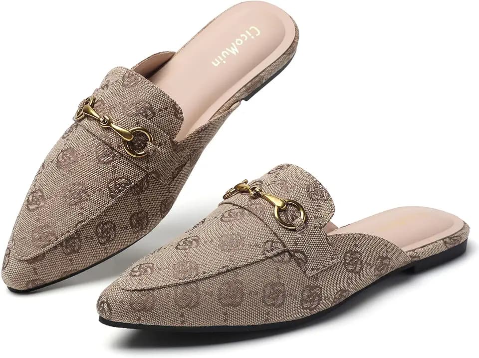 Buckle Mules for Women Loafers Flats Shoes for Work Office