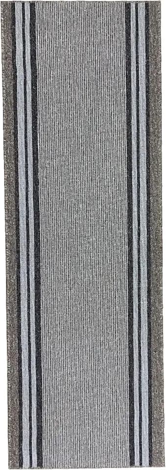 Tadi & Imperio1979 Langer Teppich für Flur, Küche, Eingangsbereich, rutschfest, Taupe, waschbar in der Waschmaschine und von Hand.