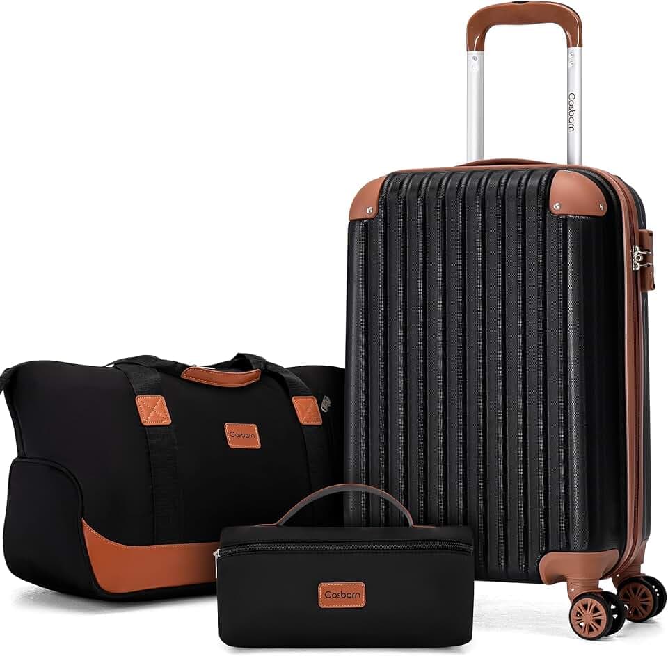 Cosbarn Carry On Luggage,3 Piece Luggage Set,22x14x9 Airline Approved