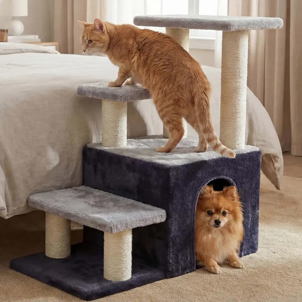 Heybly Cat Scratching Post, Pet Steps for Indoor Cats and Dogs, HSP002SGW