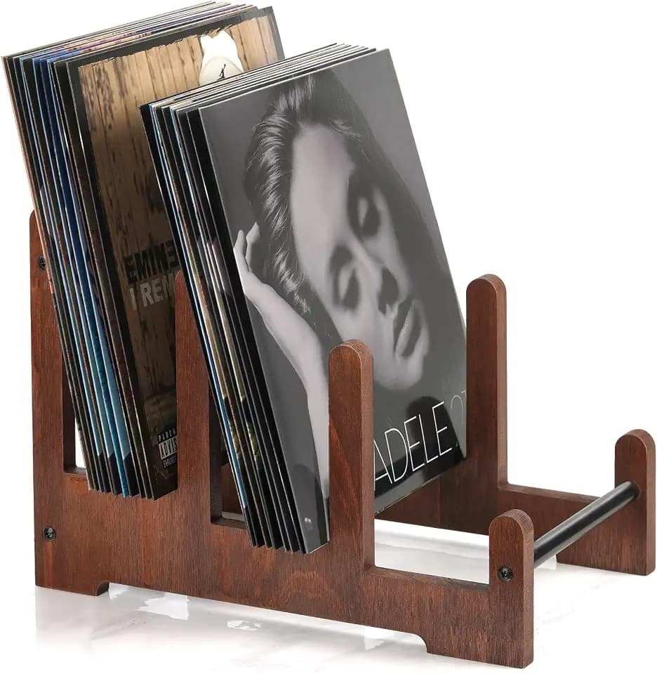 Schallplattenständer,Prospekthalter Schallplatten Aufbewahrung Schallplatten Halter Ständer Zeitschriften Bücher - Schallplatten Deko Vinyl Regal 37x27x24cm