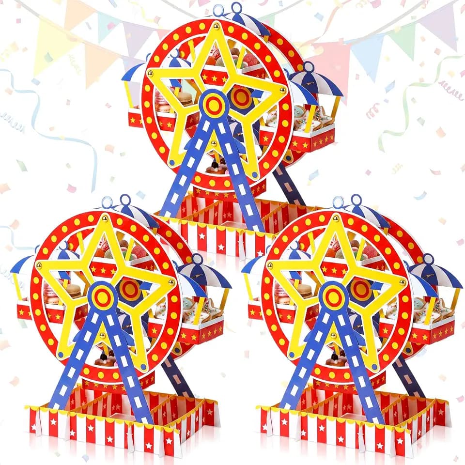 Epakh 3 Set Carnival Ferris Wheel Centerpiece Party Decor, Circus