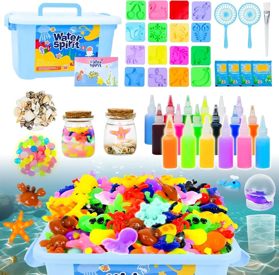 Joellfuner Magic Water Elf, DIY 3D Magischer Wasserelfe, Handgemachtes Aqua Fairy Creature Nachleuchtend mit 16 Formen und 18 Farben, Kinder Aqua Gelz Kreativ Set Geschenk für Jungen Mädchen ab 3+