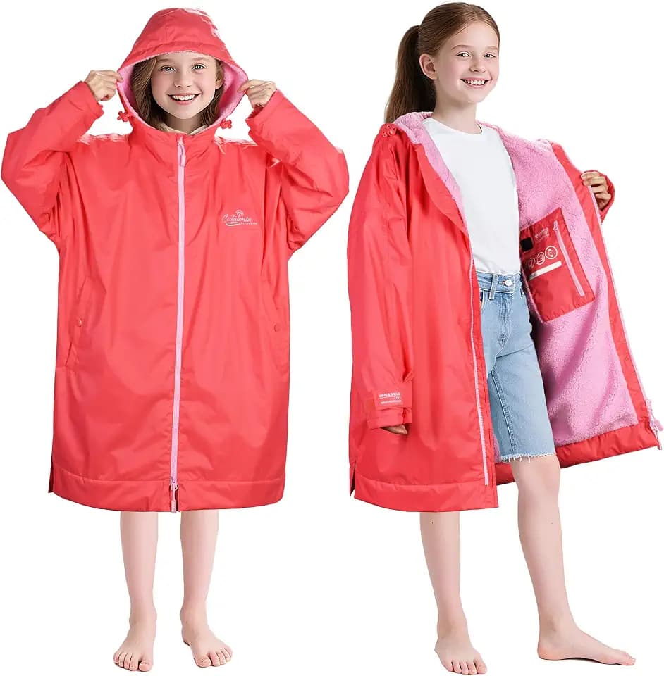 Catalonia Hooded Swim Parka, Waterproof Sherpa-Lined Coat for Boys & Girls