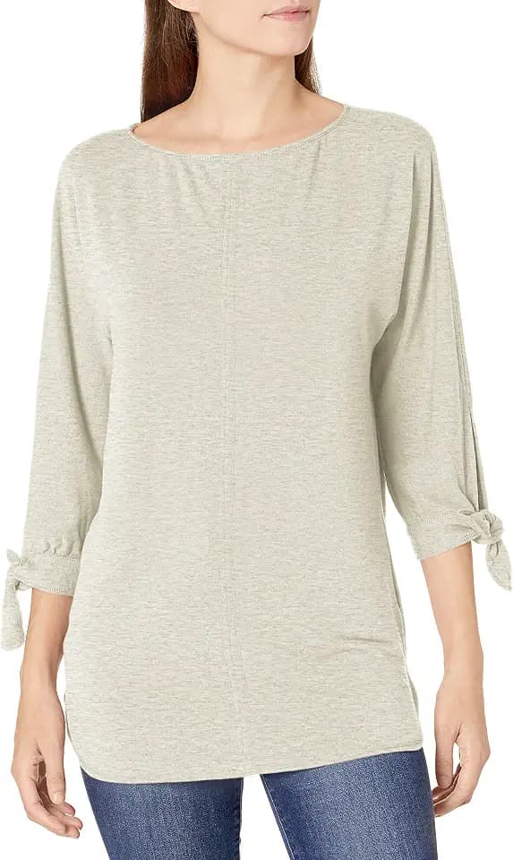 Max Studio Women's Tie Sleeve French Terry Tunic