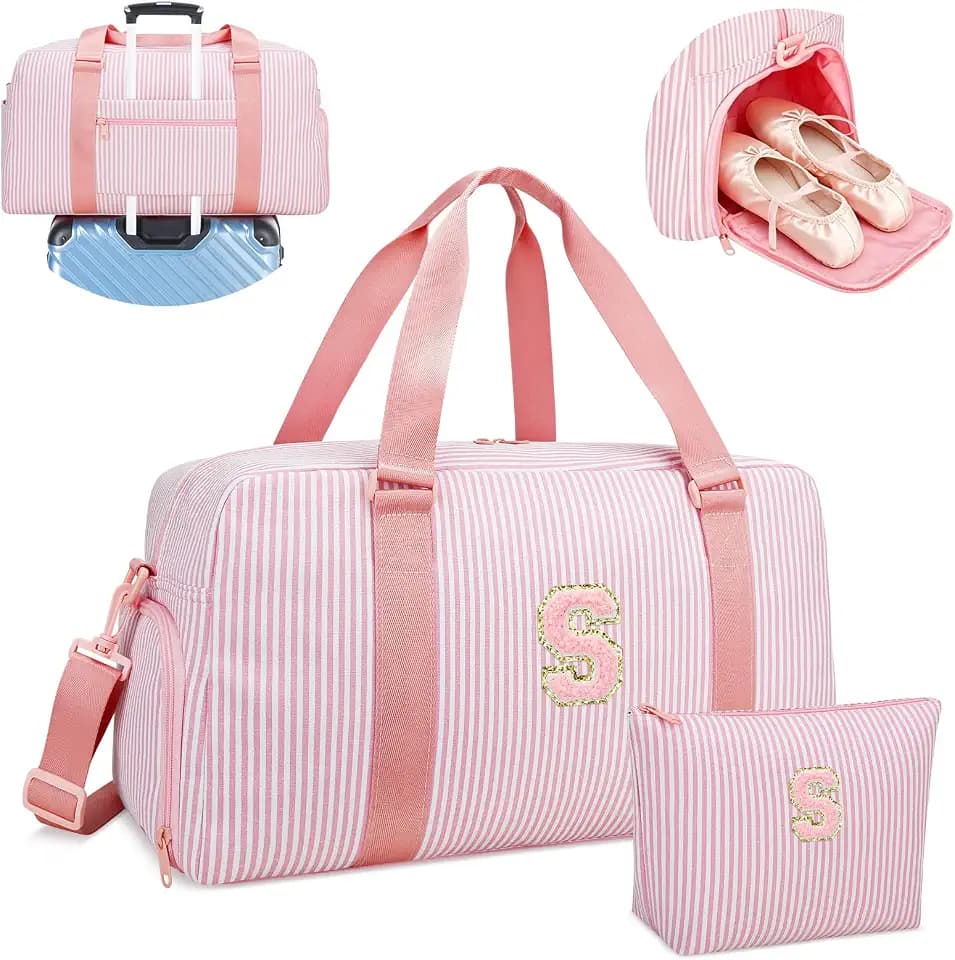 Birthday Gifts for Teen Girls Women, Initial Travel Duffle Bags
