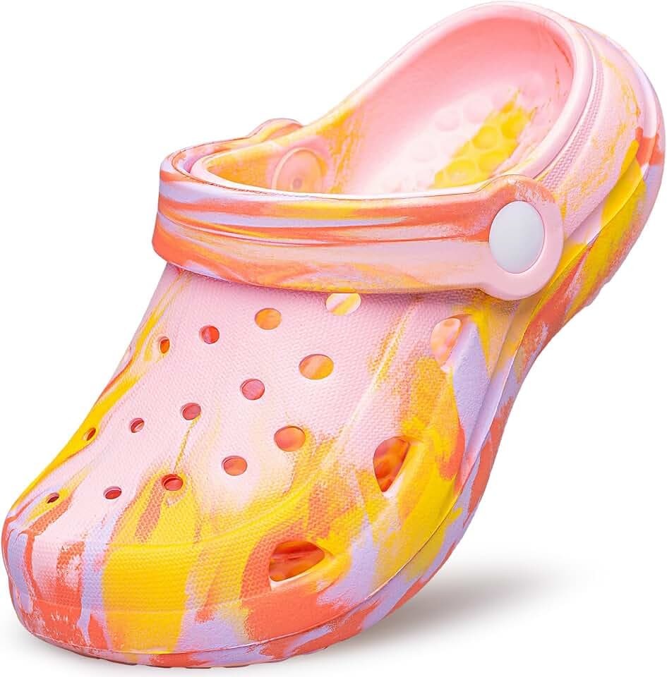 Toddler Kids Clogs Boys Girls Clogs Marbled Garden Shoes Unisex Child Slides Sandals Slip on Beach Slipper Water Shoes Indoor Outdoor(Toddler/Little Kids/Big Kids)