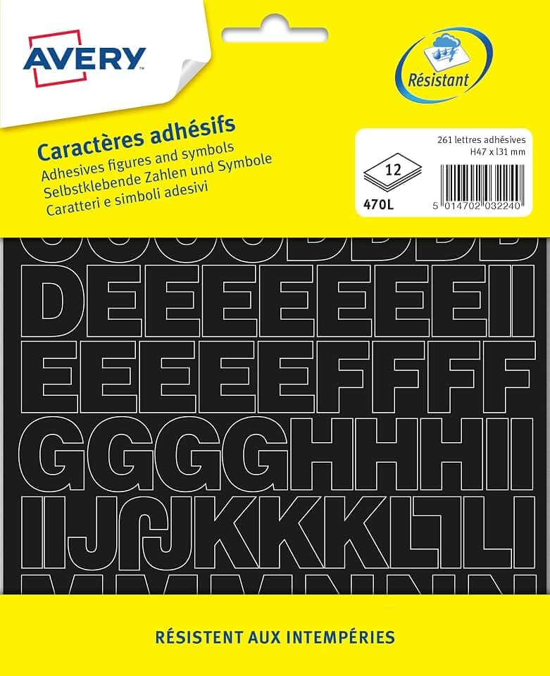 Selbstklebende Zahlen oder Buchstaben